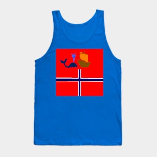 Sporty Norway Design on Blue Background Tank Top